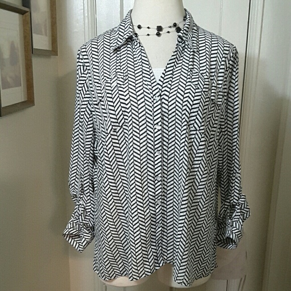 Notations Tops - ⚂NOTATIONS black white top L/S 3X